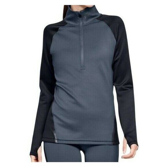 Under Armour Cold Gear 1/2 Zip Pullover Sweatshirt Women Large Fitted Runing NEW - Picture 1 of 7